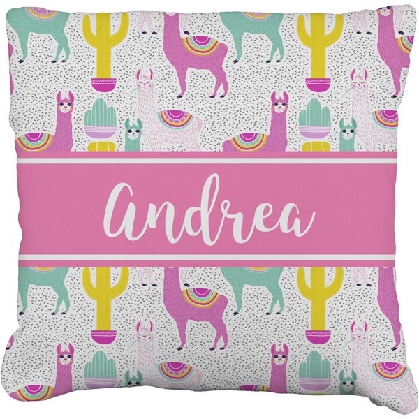 Custom Llamas Faux-Linen Throw Pillow 20" (Personalized)