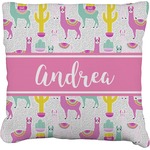 Llamas Faux-Linen Throw Pillow 26" (Personalized)