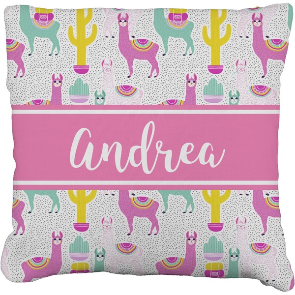 Custom Llamas Faux-Linen Throw Pillow 26" (Personalized)