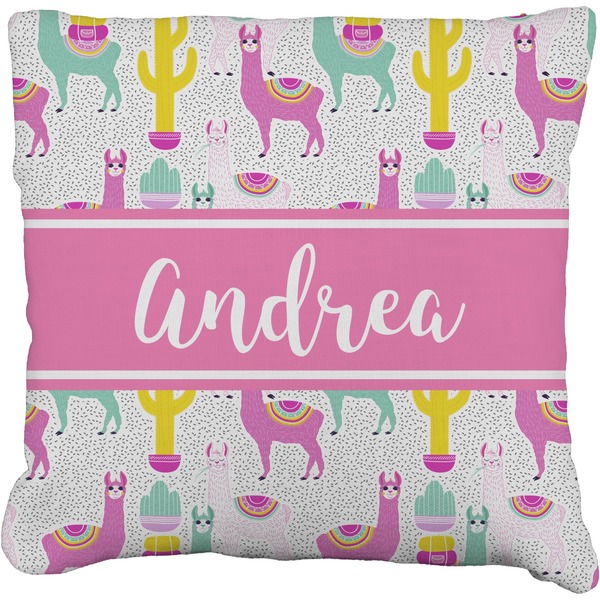 Custom Llamas Faux-Linen Throw Pillow (Personalized)