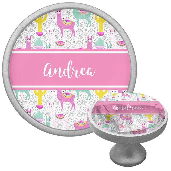 Llamas Cabinet Knob - Nickel - Multi Angle