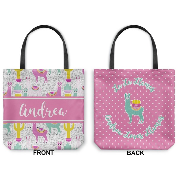 Llamas Canvas Tote - Front and Back