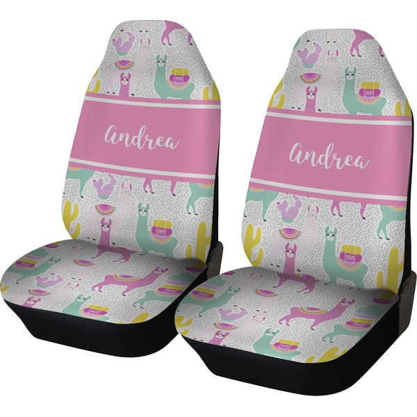 Custom Llamas Car Seat Covers (Set of Two) (Personalized)
