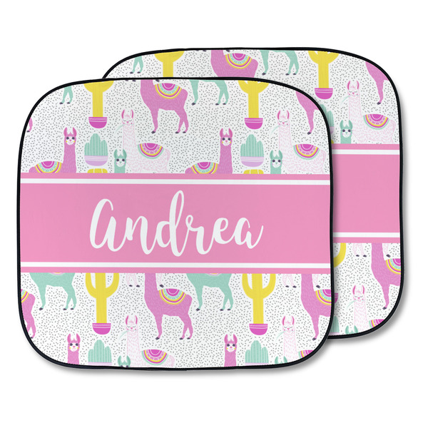 Custom Llamas Car Sun Shade - Two Piece (Personalized)