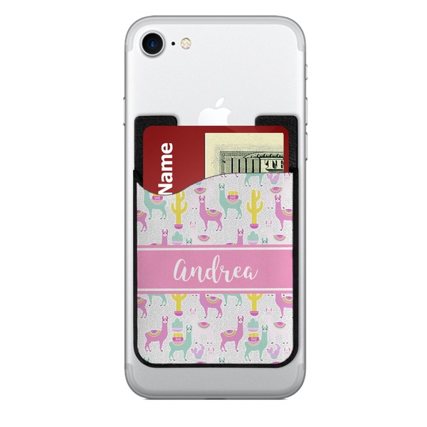 Custom Llamas 2-in-1 Cell Phone Credit Card Holder & Screen Cleaner (Personalized)