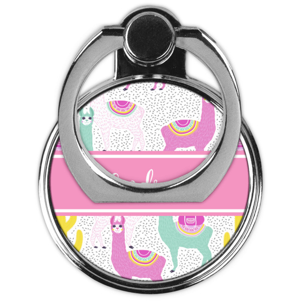 Llamas Cell Phone Ring Stand & Holder - Front (Collapsed)