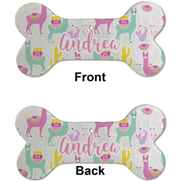 Llamas Ceramic Flat Ornament - Bone Front & Back (APPROVAL)