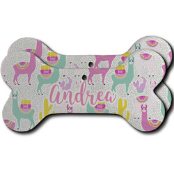 Llamas Ceramic Dog Ornament - Front & Back w/ Name or Text