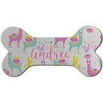 Llamas Ceramic Dog Ornament - Front w/ Name or Text