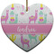 Llamas Ceramic Flat Ornament - Heart (Front)