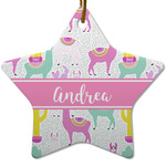 Llamas Star Ceramic Ornament w/ Name or Text
