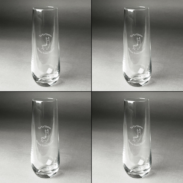 Llamas Champagne Flute - Set of 4 - Approval