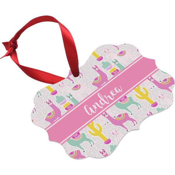 Llamas Christmas Ornament (Angle View)