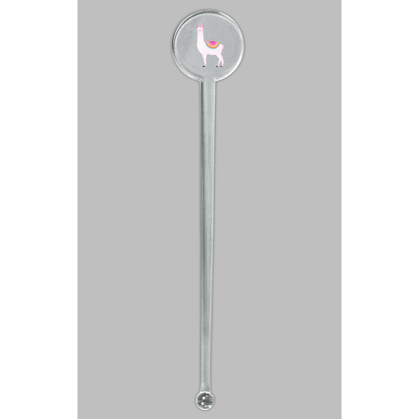 Llamas Clear Plastic 7" Stir Stick - Round - Single Stick