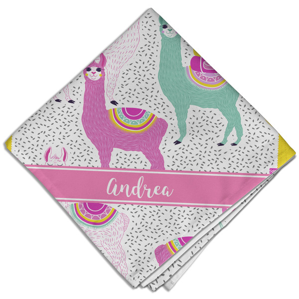 Custom Llamas Cloth Dinner Napkin - Single w/ Name or Text