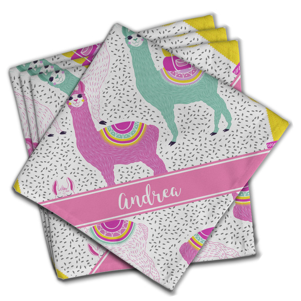 Custom Llamas Cloth Napkins (Set of 4) (Personalized)