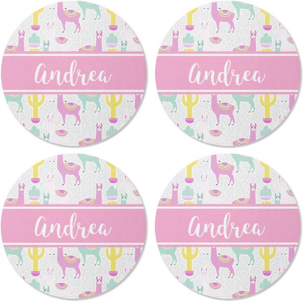 Llamas Coaster Round Rubber Back - Apvl