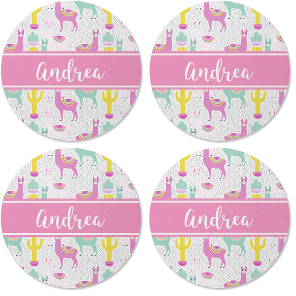Llamas Coaster Round Rubber Back - Apvl