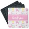Llamas Square Rubber Backed Coasters - Set of 4 (Personalized)