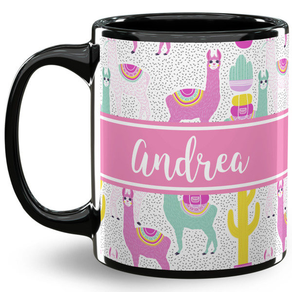 Custom Llamas 11 Oz Coffee Mug - Black (Personalized)