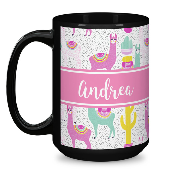 Llamas Coffee Mug - 15 oz - Black