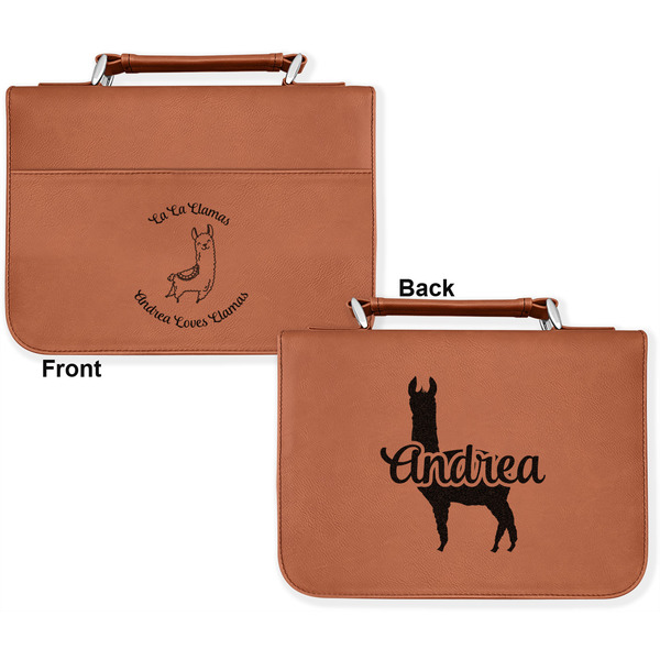 Llamas Cognac Leatherette Bible Covers - Large Double Sided Apvl