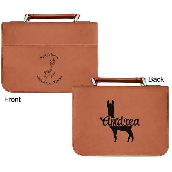 Llamas Cognac Leatherette Bible Covers - Small Double Sided Apvl