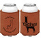 Llamas Cognac Leatherette Can Sleeve - Double Sided Front and Back