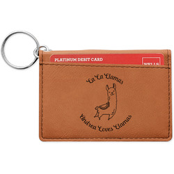 Llamas Leatherette Keychain ID Holder - Double Sided (Personalized)