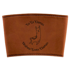 Llamas Leatherette Cup Sleeve (Personalized)