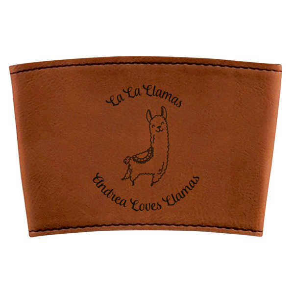 Custom Llamas Leatherette Cup Sleeve (Personalized)