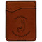 Llamas Cognac Leatherette Phone Wallet close up