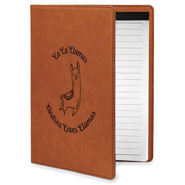 Custom Llamas Leatherette Portfolio with Notepad - Small - Single Sided (Personalized)