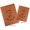 Llamas Cognac Leatherette Portfolios with Notepad - Compare Sizes