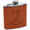 Llamas Cognac Leatherette Wrapped Stainless Steel Flask