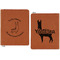 Llamas Cognac Leatherette Zipper Portfolios with Notepad - Double Sided - Apvl