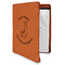 Llamas Cognac Leatherette Zipper Portfolios with Notepad - Main
