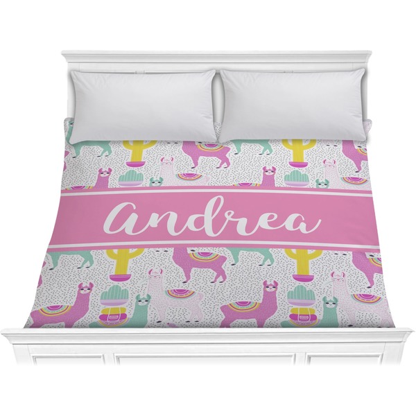 Custom Llamas Comforter - King (Personalized)