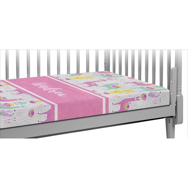 Custom Llamas Crib Fitted Sheet (Personalized)