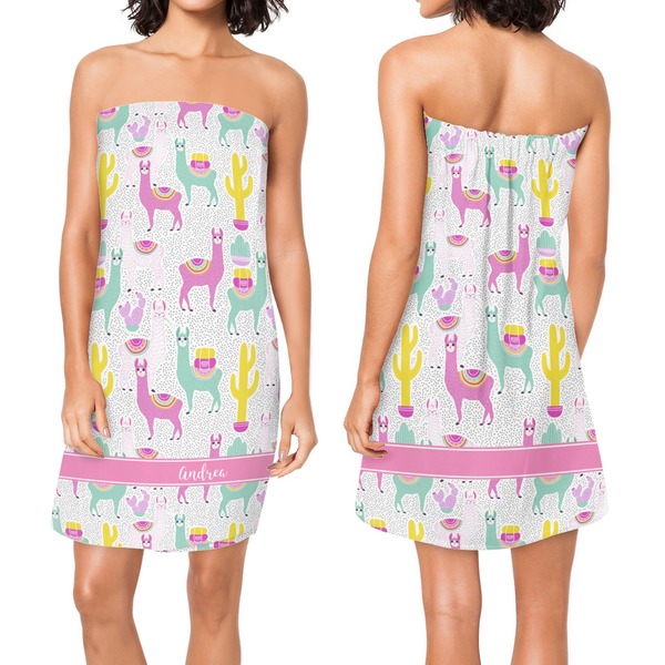 Llamas Custom Bath Wrap - Front & Back View