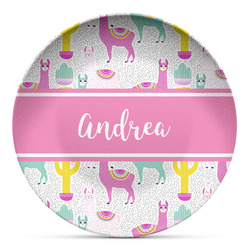 Llamas Microwave Safe Plastic Plate - Composite Polymer (Personalized)