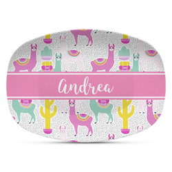 Llamas Plastic Platter - Microwave & Oven Safe Composite Polymer (Personalized)