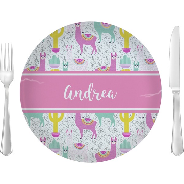 Custom Llamas 10" Glass Lunch / Dinner Plates - Single or Set (Personalized)