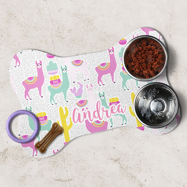 Llamas Dog Bone Shaped Mat Lifestyle