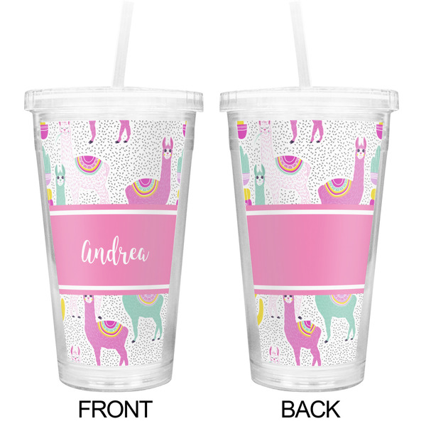 Llamas Double Wall Tumbler with Straw - Approval