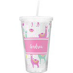 Llamas Double Wall Tumbler with Straw (Personalized)