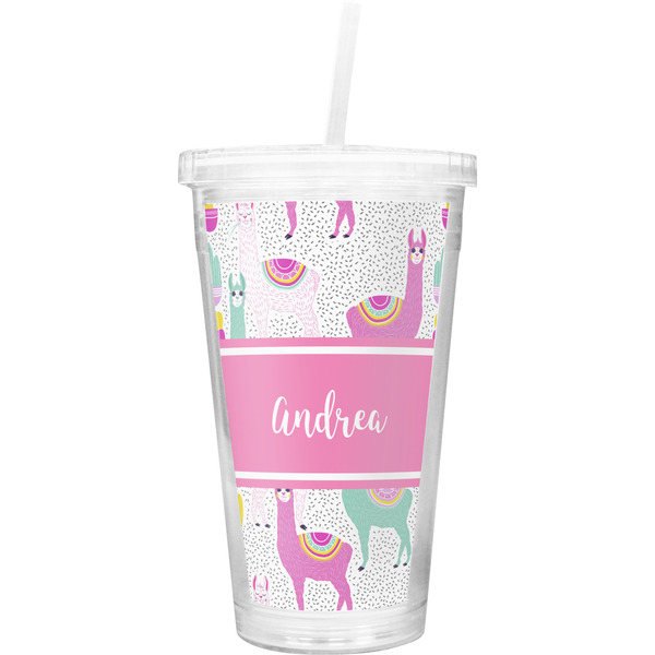 Custom Llamas Double Wall Tumbler with Straw (Personalized)