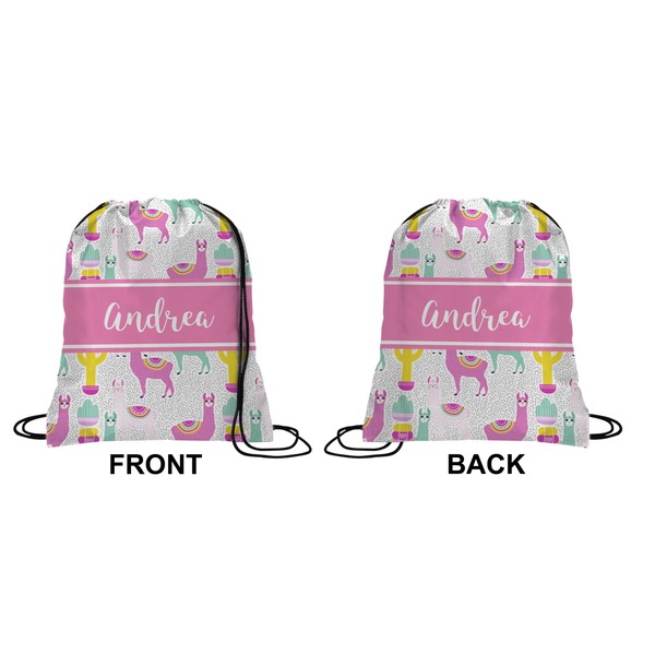 Llamas Drawstring Backpack Front & Back Small
