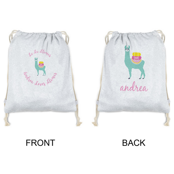 Llamas Drawstring Backpacks - Sweatshirt Fleece - Double Sided - APPROVAL