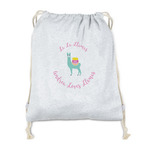 Llamas Drawstring Backpack - Sweatshirt Fleece - Double Sided (Personalized)